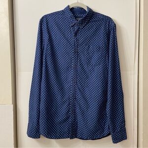 Scotch and Soda Amsterdam Blauw Hotel Blue Button Down Shirt Large Slim